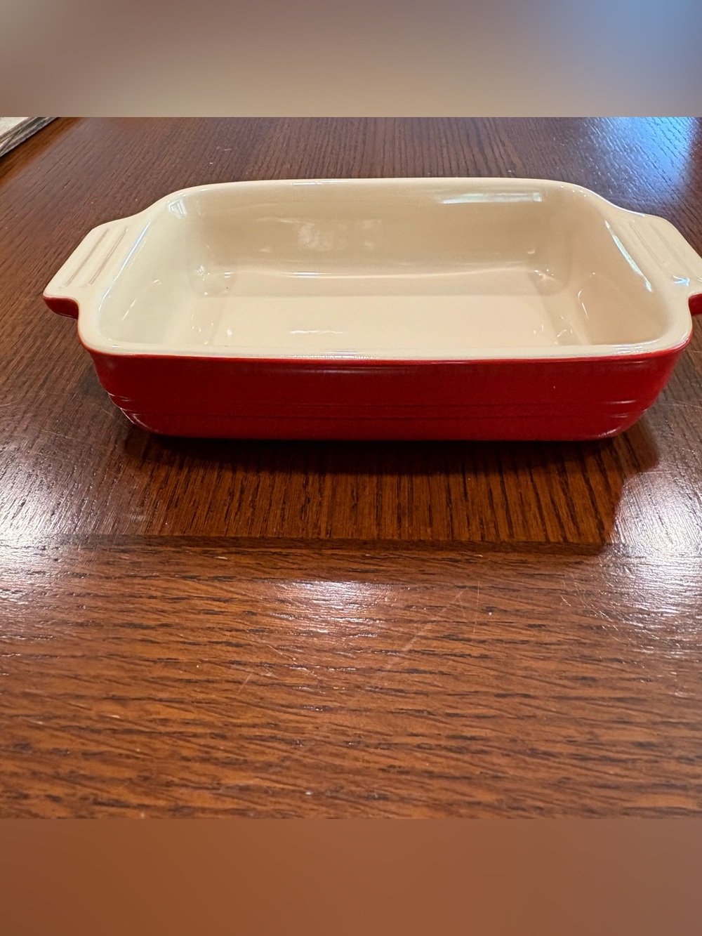 Le Creuset Red Stoneware Baking Dish - Classic Oven-to-Table Casserole EUC